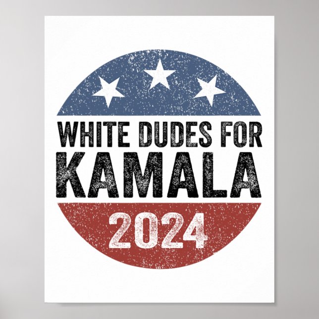 Poster Dudes For Kamala Harris 2024 Retro Button Eletion (Frente)