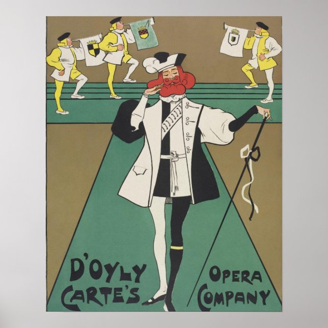Poster Dudley Hardy ~ Sua Majestade ~ D'oyly Carte's (Frente)