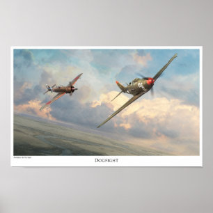 Poster "duelo " da arte da aviação