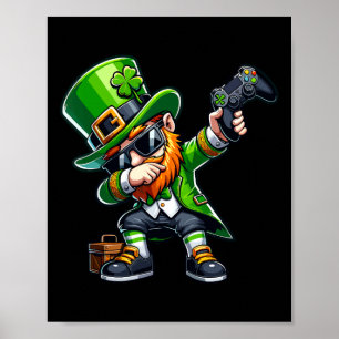 Poster Duende Gamer Dabbing Dança do Dab St Pattys St Pa