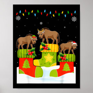Poster Duende Rena Santa Gnus De Meias De Natal U