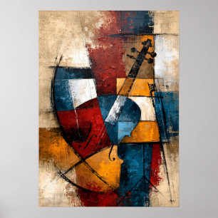 Poster Dueto de Cordas Hibiki Arte Musical Geométrica Jap