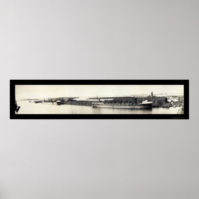 Pôster Duluth MN Coal Barges Foto 1907 (Frente)