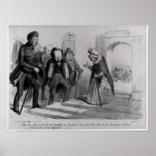 Pôster Dumas, Hugo e Balzac buscando sua admissão
