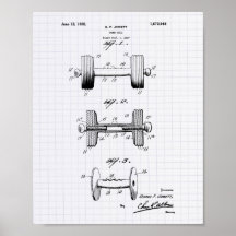 Dumbbell 1928 Patent Art - Lined Peper