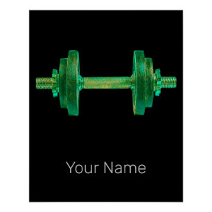 Pôster Dumbbell Retro Bodybuilder Gym Malhação Ou Treinad