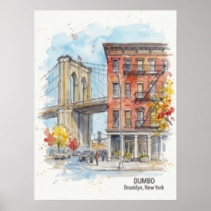 Poster DUMBO Brooklyn Nova York — Ponte Icônica