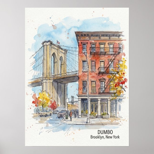 Poster DUMBO Brooklyn Nova York — Ponte Icônica (Frente)