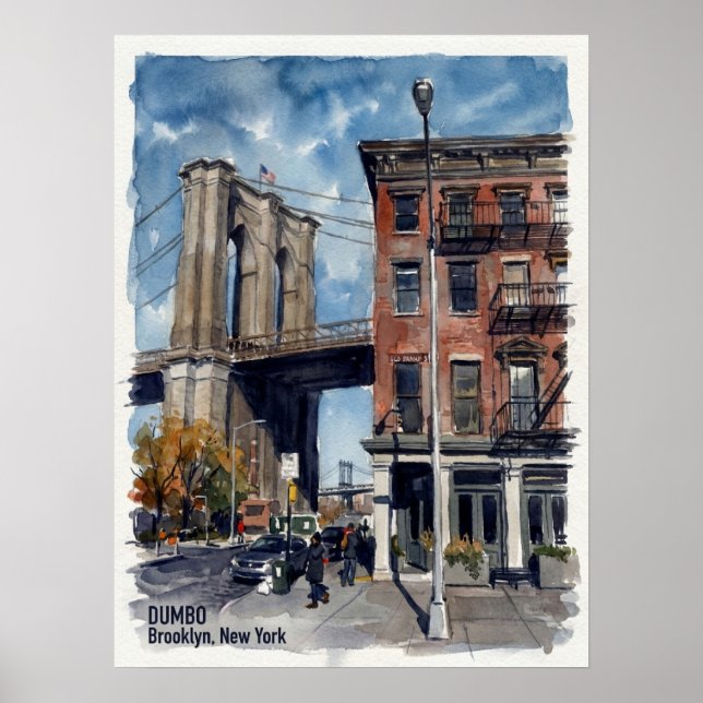 Poster DUMBO Brooklyn Nova York — Ponte Icônica (Frente)