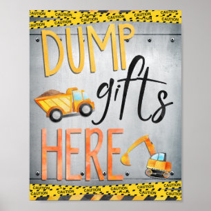 Poster Dump Gifs Here Sign Decoração da Parte de Constr