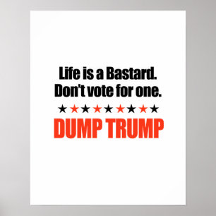 Poster Dump Trump - A vida é um bastardo