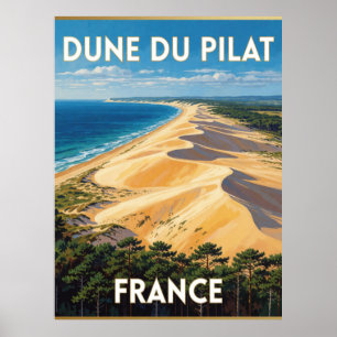 Poster Duna Pilat França Paisagem Costeira Areia Dourada