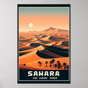 Poster Dunas Infinitas de Erg Chebbi, Marrocos