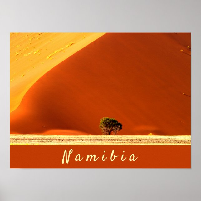 Poster Dunas vermelhas da Namíbia da foto de Sossusvlei c (Frente)