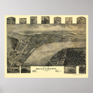 Pôster Duncannon, mapa panorâmico do PA - 1903