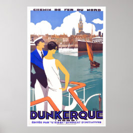 Poster Dunkerque France viagens vintage