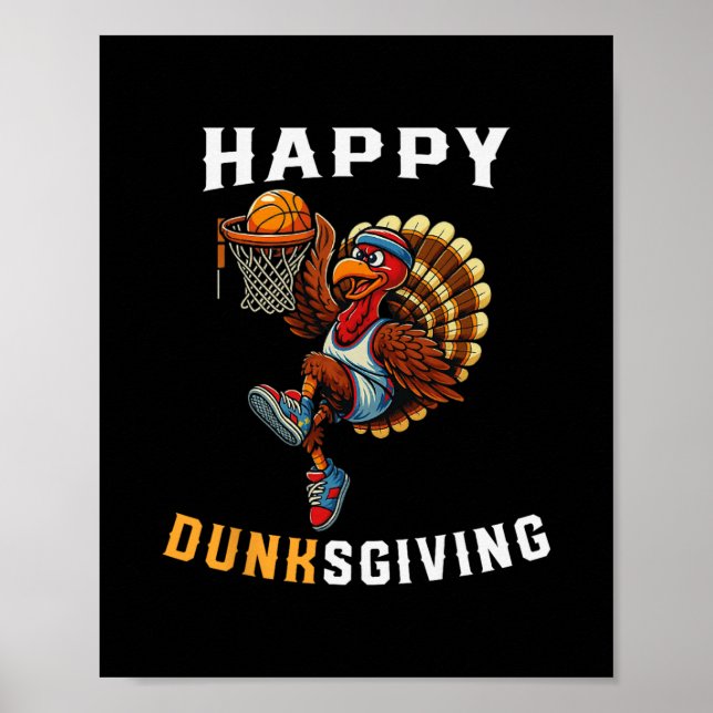 Poster Dunksgiving Turkey Sketll Player Funny Thanksgivin (Frente)