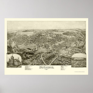 Poster Dunmore, PA Panorâmica - 1892