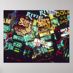 Poster Dupla exposição, sinais de casino, Las Vegas,
