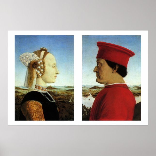 Poster Duque e Duquesa de Urbino, Piero della Francesca (Frente)