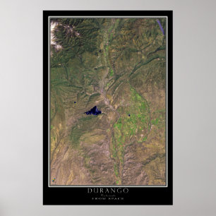 Poster Durango Colorado Do Mapa De Satélite Espacial