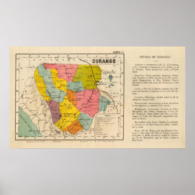 Poster Durango, México (Frente)