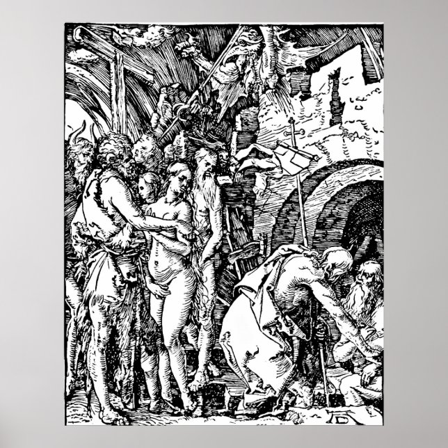 Pôster Durer Etching Descent In Hell (Frente)