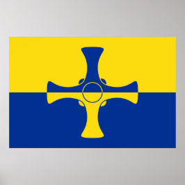 Poster Durham Flag (County of England, Reino Unido)