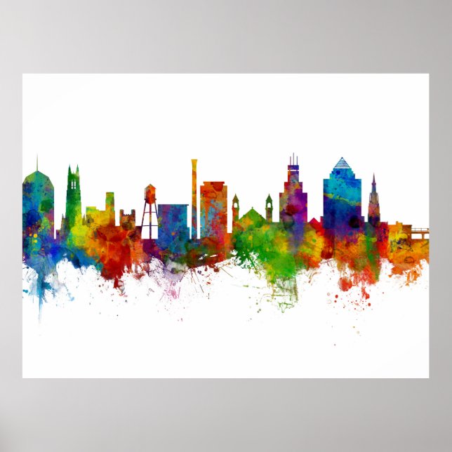 Poster Durham North Carolina Skyline (Frente)