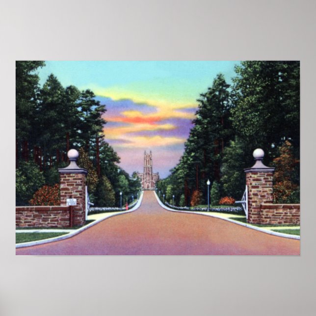 Poster Durham North Carolina Univ. Campus Ocidental (Frente)