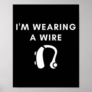 Poster Duro de audição Estou Vestindo um aparelho auditiv