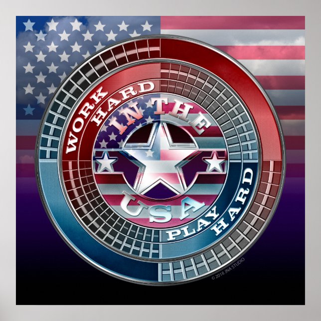 Poster Duro De Reprodução De Duro De Trabalho Nos Estados (Frente)