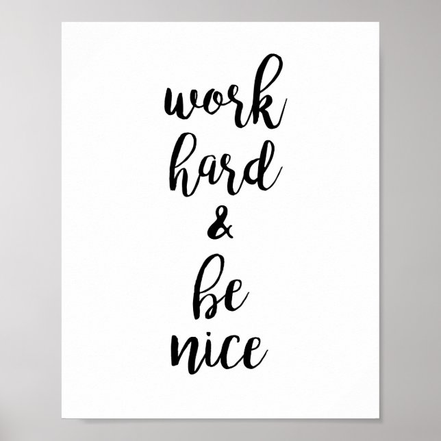 Poster Duro de trabalho e boa motivação para citação tipo (Frente)