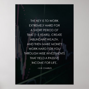 Poster Duro De Trabalho - Faça O Dinheiro Funcionar Para