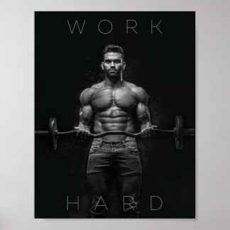Poster Duro de trabalho | Gym Motivacional