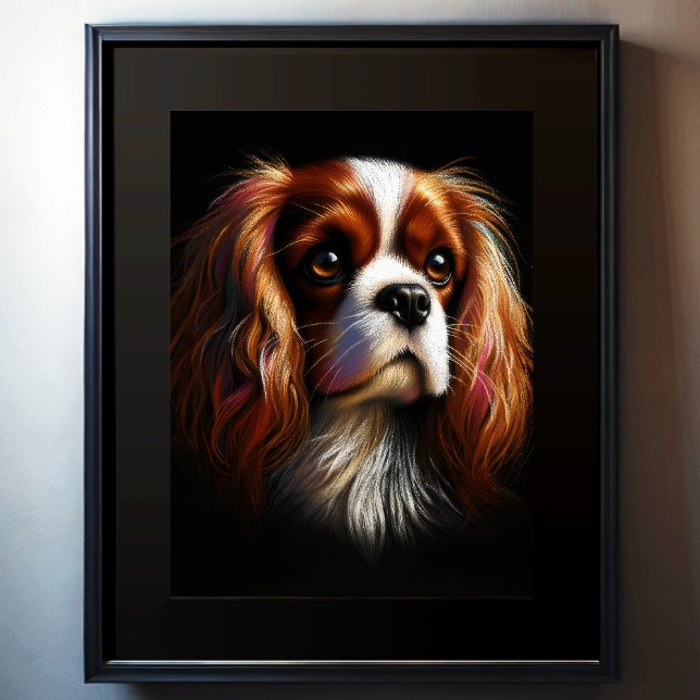 Poster Duro Pastel desenhando o rei Charles Cavalier Span (Criador carregado)