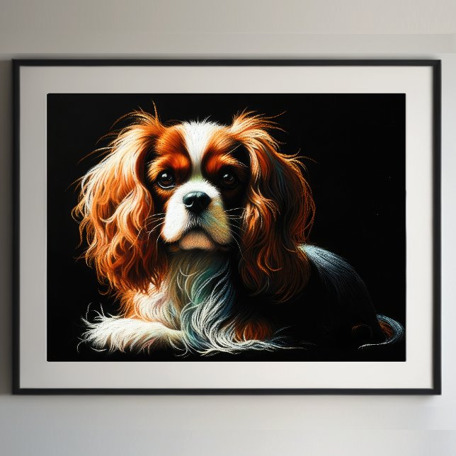 Poster Duro Pastel desenhando o rei Charles Cavalier Span (Criador carregado)