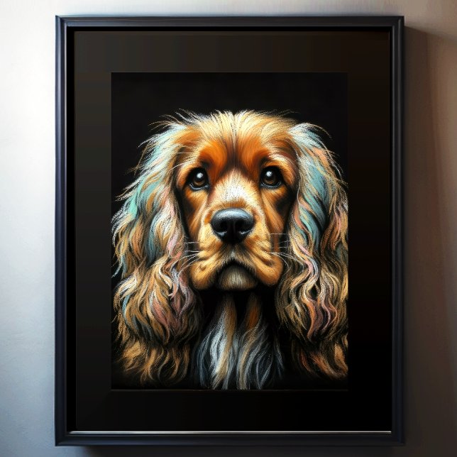 Poster Duro Pastel Desenho Cocker Spaniel (Criador carregado)