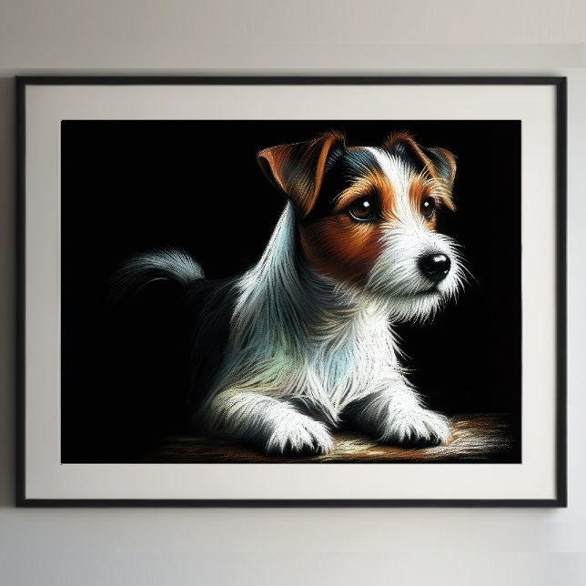 Poster Duro Pastel Desenho Jack Russell Terrier (Criador carregado)