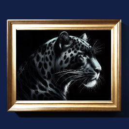Poster Duro Pastel Desenho Neve Leopardo III