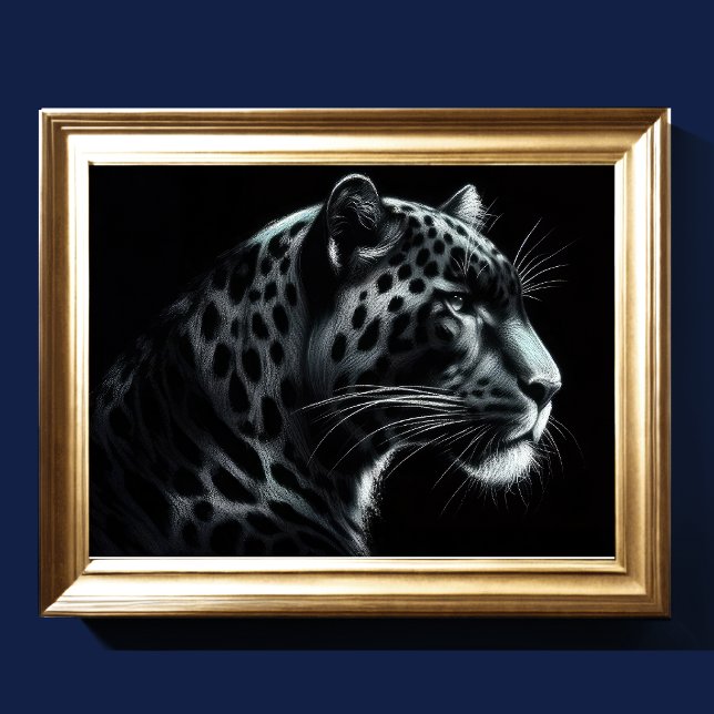Poster Duro Pastel Desenho Neve Leopardo III (Criador carregado)