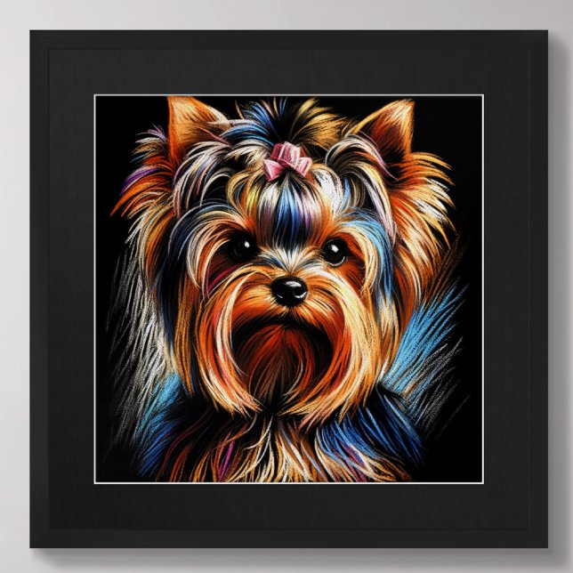 Poster Duro Pastel Drael Yorkshire Terrier Yorkie rosa (Criador carregado)