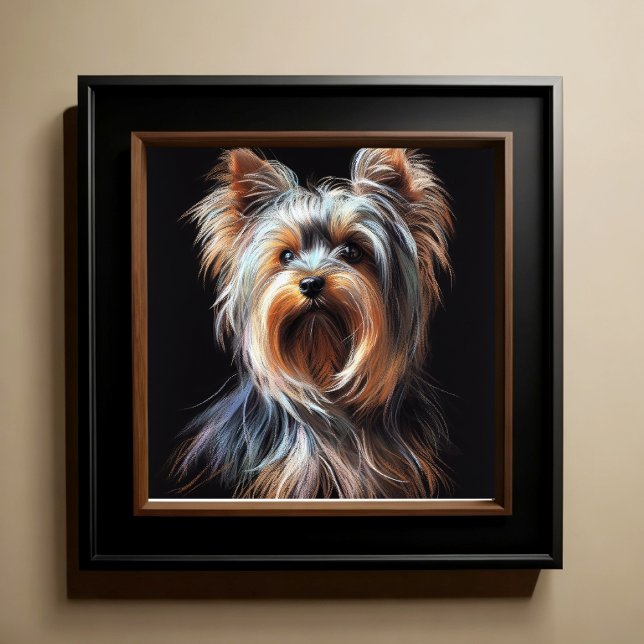 Poster Duro Pastel Drawing Yorkshire Terrier Yorkie (Criador carregado)