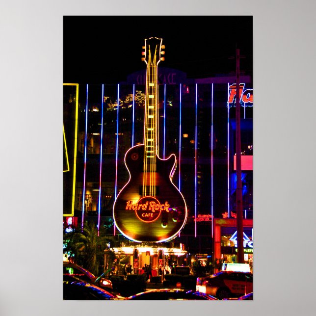 Poster Duro Rock Guitar Las Vegas América (Frente)