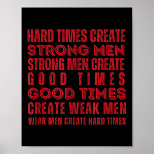 Poster Duro Times Criam Homens Fortes Vintage Malhação Mo
