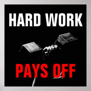 Poster Duro Trabalha Sem Treinamento De Construção De Com