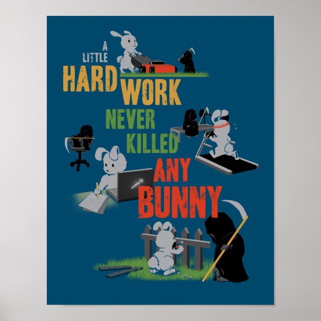 Poster Duro Trabalhando Bunny (Frente)