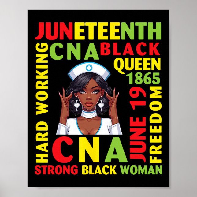 Poster Duro Trabalhando Cna Black Queen Forte Negra Mulhe (Frente)
