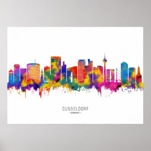Poster Dusseldorf Germany Skyline
