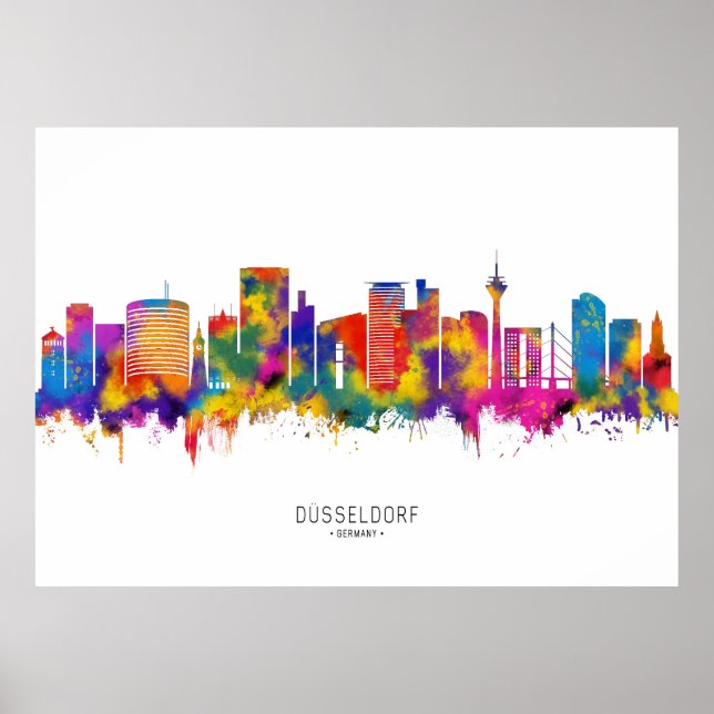 Poster Dusseldorf Germany Skyline (Frente)